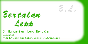 bertalan lepp business card